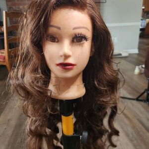 9x6 Synthetic/Blend Frontal Lace Front Brown Wavy Wig